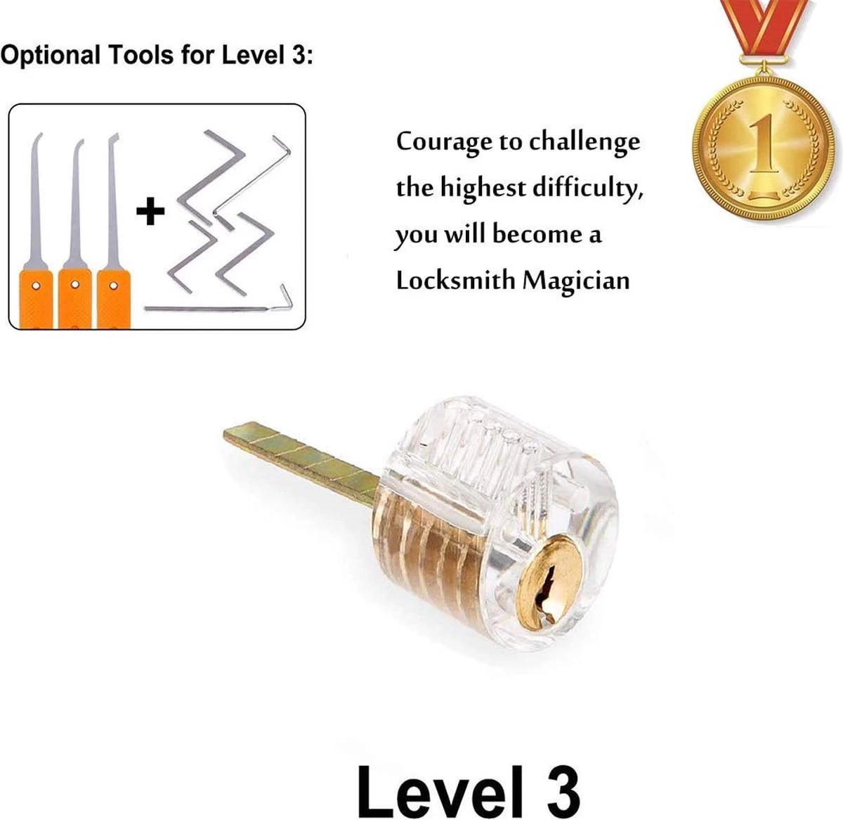 Ensemble De Crochetage - Ensemble Complet - Y Compris 3 Serrures Transparentes Et étui De Rangement - 30 Pièces - Blauw 10 Ensemble De Crochetage - Ensemble Complet - Y Compris 3 Serrures Transparentes Et étui De Rangement - 30 Pièces - Blauw – Image 8