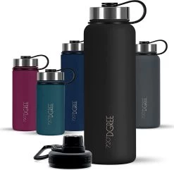 Gourde En Acier Inoxydable 720 ° DGREE "noLimit" - 410 Ml, 530 Ml, 710 Ml, 950 Ml, 1200 Ml, étanche, Acide Carbonique, Sans BPA - Flacon Thermos Avec Bouchon à Vis Pour Le Sport, Le Fitness, Plein Air + Couvercle De Sport Gratuit