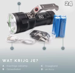 Activ24™ - Lampe De Poche LED Très Puissante - 5000 Lumen - Qualité D'aluminium Professionnelle - Puce XHP50 Moderne Et économe En énergie - Lampe De Travail Puissante -Magasin D'Équipement De Plein Air 1200x1170 3