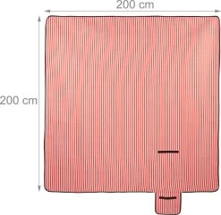 Relaxdays Couverture De Pique-nique - Rayé Rouge-blanc - 200x200 Cm - Couverture Polaire - Couverture De Camping Xxl -Magasin D'Équipement De Plein Air 1200x1170 6