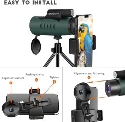 Télescope Monoculaire Pour Téléphone Portable 12x50 - Prisme En Toit BAK4 - Lens Entièrement Multicouche - Télescope Monoculaire Pour L'observation Des Oiseaux Jumelles Monoculaires étanches IPX8 11 Télescope Monoculaire Pour Téléphone Portable 12x50 - Prisme En Toit BAK4 - Lens Entièrement Multicouche - Télescope Monoculaire Pour L'observation Des Oiseaux Jumelles Monoculaires étanches IPX8 -Magasin D'Équipement De Plein Air 1200x1171