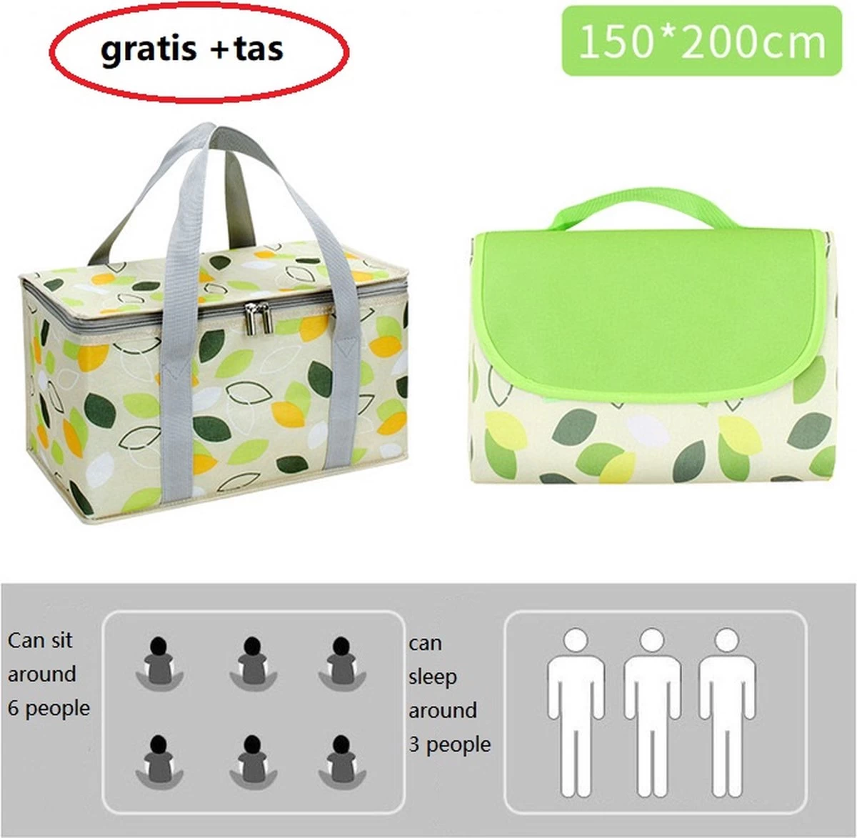 Couverture De Pique-Nique 150x200 Cm XL+Sac De Pique-Nique Offert - Tissu Imperméable -Pas Facile De Coller L'herbe Et Les Feuilles- Couverture De Camping - Tapis De Pique-Nique - Tapis De Plage - Vert 8 Couverture De Pique-Nique 150x200 Cm XL+Sac De Pique-Nique Offert - Tissu Imperméable -Pas Facile De Coller L'herbe Et Les Feuilles- Couverture De Camping - Tapis De Pique-Nique - Tapis De Plage - Vert – Image 6