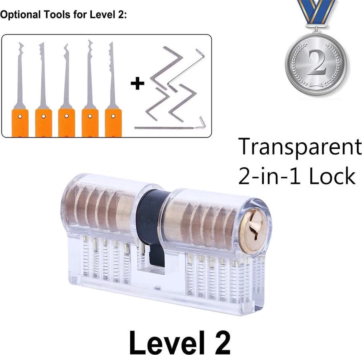 Ensemble De Crochetage - Ensemble Complet - Y Compris 3 Serrures Transparentes Et étui De Rangement - 30 Pièces - Blauw 4 Ensemble De Crochetage - Ensemble Complet - Y Compris 3 Serrures Transparentes Et étui De Rangement - 30 Pièces - Blauw – Image 2