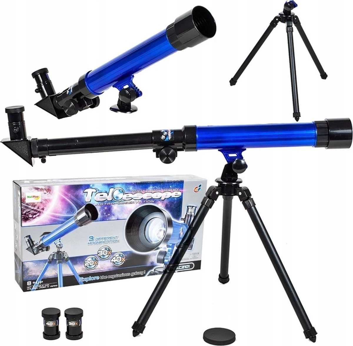 Mivida - Télescope - Stargazer - Longue-vue - Adultes Et Enfants - Grossissement 20x 30x Et 40x - Trépied Réglable - Trépied - Noël - Sinterklaas