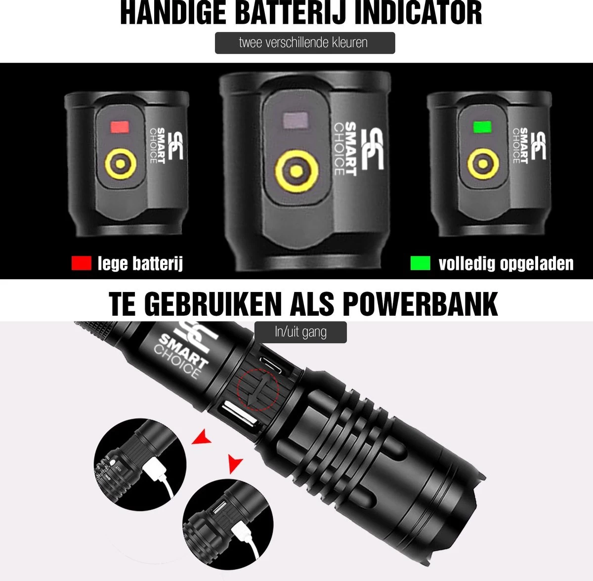 Lampe De Poche LED Militaire Améliorée | Rechargeable | Étanche | Batterie Externe | 1200 Lumens | Noir | Incl. Boîte De Rangement Batterie Et Divers Chargeurs | 5 Lampe De Poche LED Militaire Améliorée | Rechargeable | Étanche | Batterie Externe | 1200 Lumens | Noir | Incl. Boîte De Rangement Batterie Et Divers Chargeurs | – Image 3