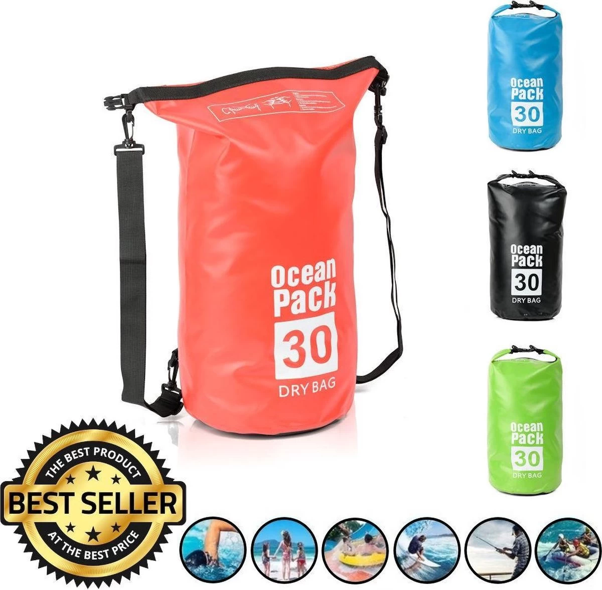 Decopatent® Waterproof Bag - Dry Bag - 30L - Ocean Pack - Dry Sack - Survie Plein Air Backpack - Sacs Secs - Sac De Bateau - Sac De Voile - Rouge 3 Decopatent® Waterproof Bag - Dry Bag - 30L - Ocean Pack - Dry Sack - Survie Plein Air Backpack - Sacs Secs - Sac De Bateau - Sac De Voile - Rouge