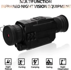 DrPhone Monoculaire Vision Nocturne 720P - 5X35 - Vision Nocturne Optique Numérique - Infrarouge HD Avec Photo/Vidéo Enregistrement/Lecture/Fonction - Zwart -Magasin D'Équipement De Plein Air 1200x1180 2