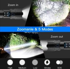 Lampe De Poche LED Rechargeable Zacro - 90 000 Lumens élevés - 5 Modes - Lampe De Poche Militaire PRO - Zoomable - Pour Les Urgences, Le Camping, Les Sports De Plein Air 14 Lampe De Poche LED Rechargeable Zacro - 90 000 Lumens élevés - 5 Modes - Lampe De Poche Militaire PRO - Zoomable - Pour Les Urgences, Le Camping, Les Sports De Plein Air -Magasin D'Équipement De Plein Air 1200x1185 4