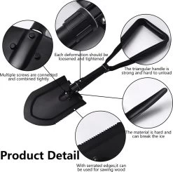 Pelle Pliante, Pelle à Neige Polyvalente, Avec Crochet, Avec Sac De Transport Et Pelle à Neige, Pour Outdoor, Le Camping, La Chasse, L'expédition, Le Jardin -Magasin D'Équipement De Plein Air 1200x1188 8