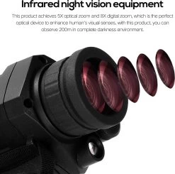 DrPhone Monoculaire Vision Nocturne 720P - 5X35 - Vision Nocturne Optique Numérique - Infrarouge HD Avec Photo/Vidéo Enregistrement/Lecture/Fonction - Zwart -Magasin D'Équipement De Plein Air 1200x1191 4