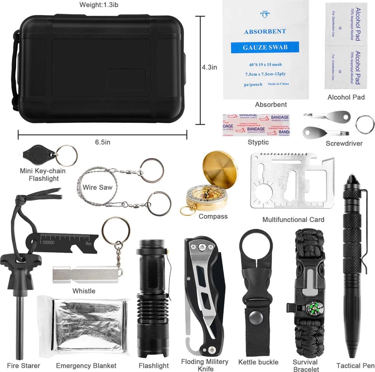 Kit De Survie 18 Pièces - Set Plein Air Compact Complet - Outils Plein Air - Outils De Survie - Outils De Camping - Kit De Camping 7 Kit De Survie 18 Pièces - Set Plein Air Compact Complet - Outils Plein Air - Outils De Survie - Outils De Camping - Kit De Camping – Image 5