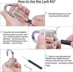 Lock Premium Lockpick Set - 20 Pièces - Comprend 2 Serrures Transparentes - Crochetage Pour Débutants Et Professionnels -Magasin D'Équipement De Plein Air 1200x1191 6