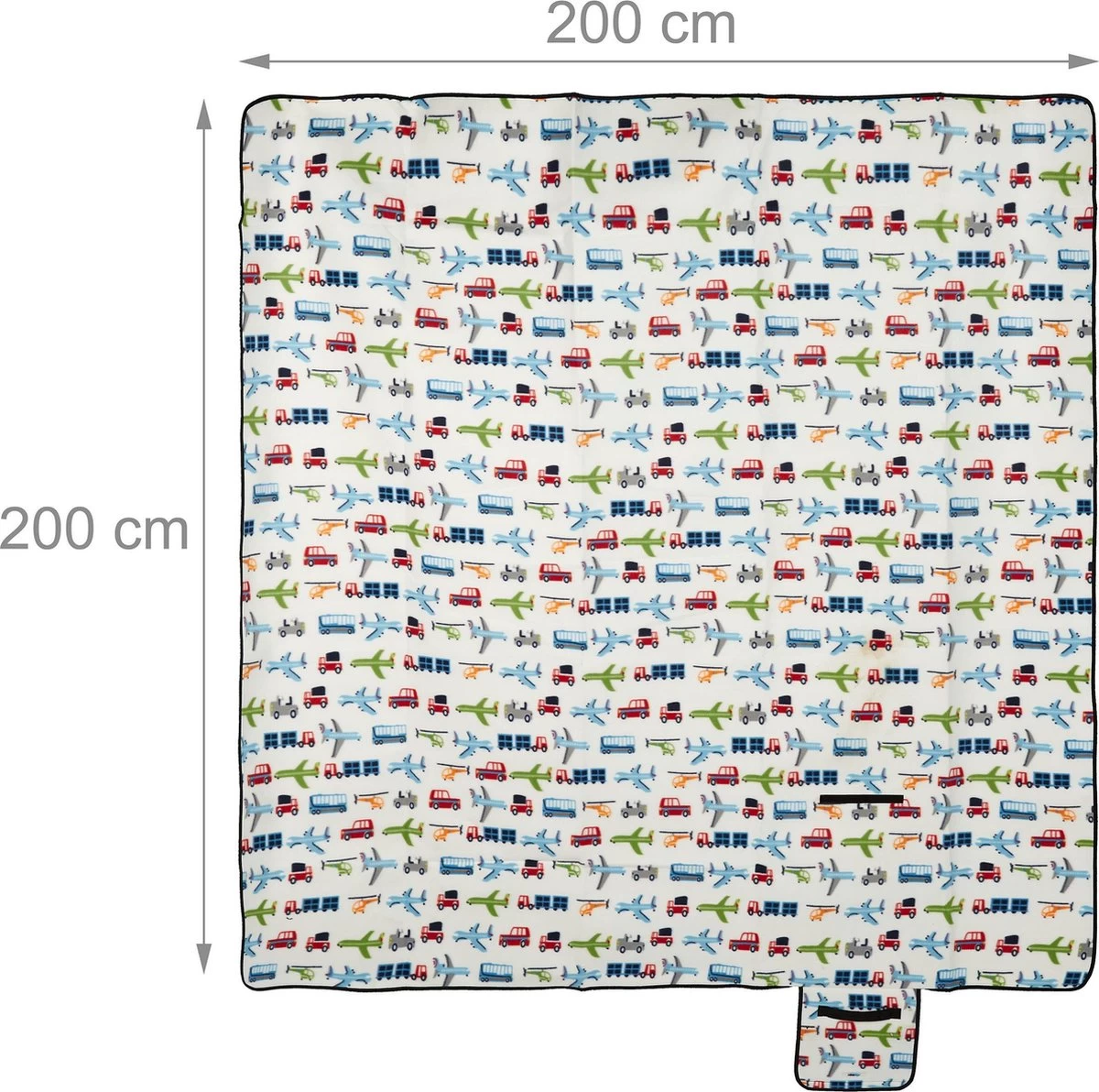Relaxdays Couverture Pique-nique Polaire Avec Imprimé - 200x200 Cm - Couverture Pique-nique - Serviette De Plage Xxl 7 Relaxdays Couverture Pique-nique Polaire Avec Imprimé - 200x200 Cm - Couverture Pique-nique - Serviette De Plage Xxl – Image 5