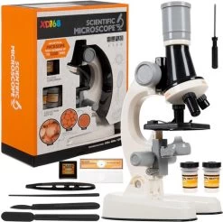 Microscope Pour Enfants - Microscope Scientifique Junior - Éducatif - Jusqu'à X1200 - Siècle Des Lumières LED - Jouets éducatifs Pour Kinder