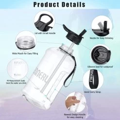 Bouteille D'eau, Bouteille D'eau De Sport 2,2 L Avec Marqueur De Temps De Motivation, Plastique Non Toxique, Bouteille De Boisson étanche Sans BPA, Pour Le Sport, Le Vélo, Le Camping -Magasin D'Équipement De Plein Air 1200x1200 1036