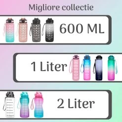 Bouteille D'eau Migliore 1 Litre - Avec Paille - Pichet D'eau - Bouteille D'eau 1 Litre - Bouteille De Boisson Sportive - Grande Bouteille D'eau - Marqueur De Temps - Bouteille D'eau De Motivation - Rose - Blauw -Magasin D'Équipement De Plein Air 1200x1200 1044
