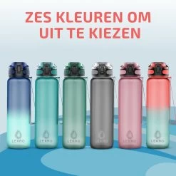 Bouteille D'eau 1 Litre - Bouteille Avec Marqueurs De Temps - Sans BPA - Avec Filtre à Fruits Et Boule De Mélange - Rose / Blauw -Magasin D'Équipement De Plein Air 1200x1200 1074