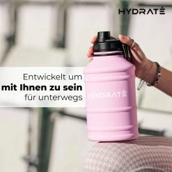 HYDRATE Bouteille D'eau En Acier Inoxydable - Bouteille D'eau De 2,2 Litres - Bouteille De Sport Sans BPA - Bouteille D'eau En Métal Sangle De Transport Pratique En Nylon Et Bouchon à Vis étanche, Bouteilles De Sport -Magasin D'Équipement De Plein Air 1200x1200 1083