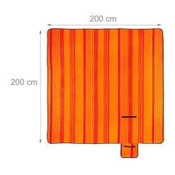 Couverture De Pique-nique Relaxdays - 200x200 - Couverture Polaire - Tapis D'extérieur - Orange Rouge - Rayé -Magasin D'Équipement De Plein Air 1200x1200 1409