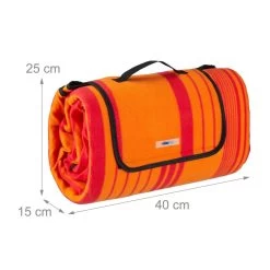 Couverture De Pique-nique Relaxdays - 200x200 - Couverture Polaire - Tapis D'extérieur - Orange Rouge - Rayé -Magasin D'Équipement De Plein Air 1200x1200 1410