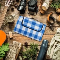 Relaxdays Couverture De Pique-nique étanche - XXL - Couverture Polaire - Couverture Extérieure - Damier Bleu Et Blanc -Magasin D'Équipement De Plein Air 1200x1200 1438