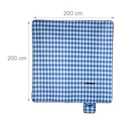 Relaxdays Couverture De Pique-nique étanche - XXL - Couverture Polaire - Couverture Extérieure - Damier Bleu Et Blanc -Magasin D'Équipement De Plein Air 1200x1200 1440