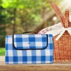 Relaxdays Couverture De Pique-nique étanche - XXL - Couverture Polaire - Couverture Extérieure - Damier Bleu Et Blanc -Magasin D'Équipement De Plein Air 1200x1200 1444