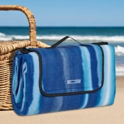 Relaxdays Couverture De Pique-nique XXL - Rayé Bleu - Couverture De Pique-nique 200x200 Cm - Serviette De Plage -Magasin D'Équipement De Plein Air 1200x1200 1498