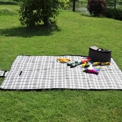 Couverture De Pique-nique, Imperméable, Avec Poignée De Transport, Couverture De Camping, Couverture De Plage, Outdoor, Trois Couches (tissu Acrylique, Coton Perlé Et PEVA), 200 X 170 Cm -Magasin D'Équipement De Plein Air 1200x1200 1516