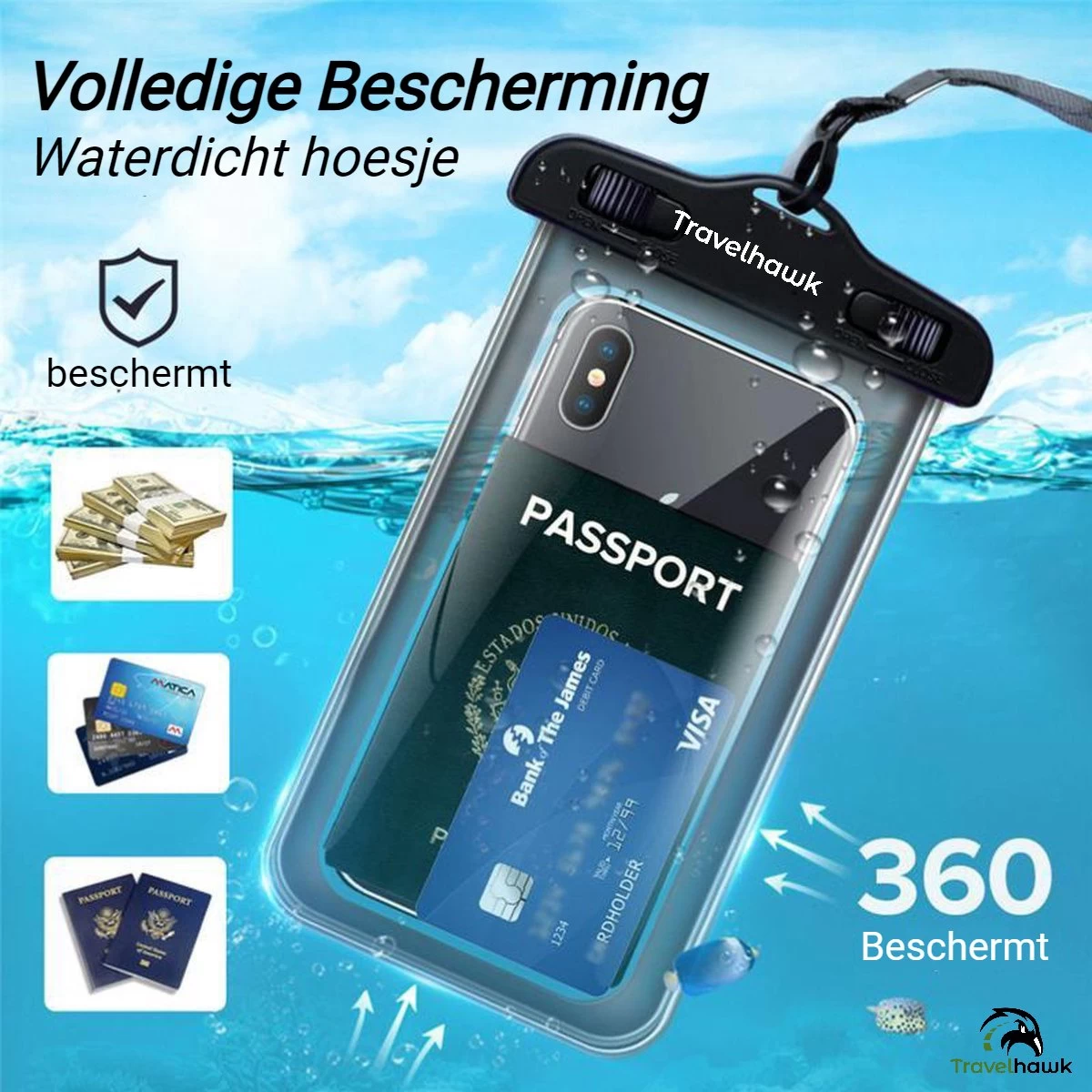 Travelhawk Étuis étanches Pour Housses De Téléphone - Set De 2 Pièces Drybag - Étui Pour Téléphone Sous-marin - Pochette étanche Pour Téléphone - Convient à Tous Les Smartphones - Également Pour Passeport Et Cartes De Débit - Zwart 7 Travelhawk Étuis étanches Pour Housses De Téléphone - Set De 2 Pièces Drybag - Étui Pour Téléphone Sous-marin - Pochette étanche Pour Téléphone - Convient à Tous Les Smartphones - Également Pour Passeport Et Cartes De Débit - Zwart – Image 5