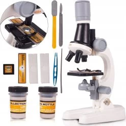 Microscope Kinder - Junior - Éducatif - Science - Ingénierie - Biologie - Microscope Avec Siècle Des Lumières LED - Jouets - Wit