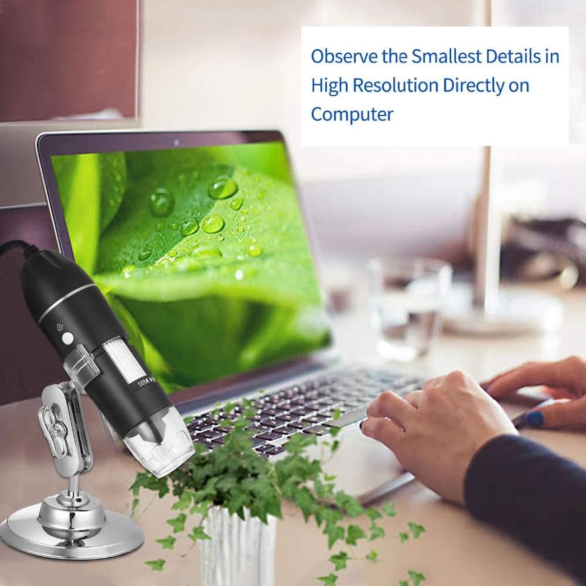 Microscope Numérique USB, 50X à 1600X 8 LED Caméra Endoscope à Grossissement Portable De Poche Avec Support Pour Enfants étudiants V.02 5 Microscope Numérique USB, 50X à 1600X 8 LED Caméra Endoscope à Grossissement Portable De Poche Avec Support Pour Enfants étudiants V.02 – Image 3
