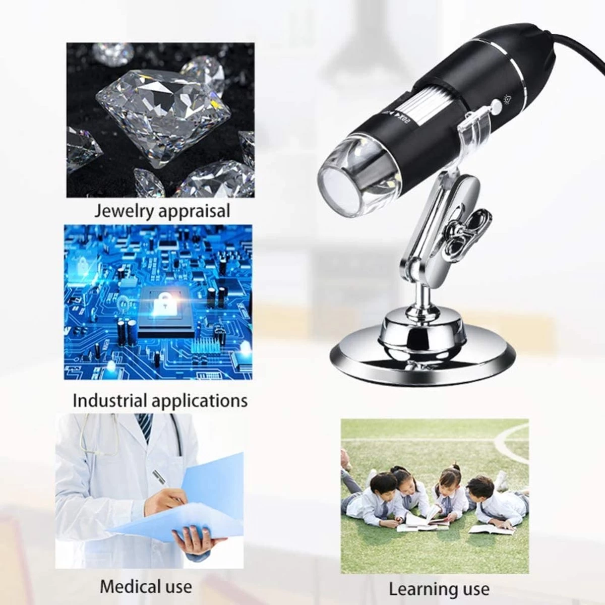 Microscope Numérique USB, 50X à 1600X 8 LED Caméra Endoscope à Grossissement Portable De Poche Avec Support Pour Enfants étudiants V.02 9 Microscope Numérique USB, 50X à 1600X 8 LED Caméra Endoscope à Grossissement Portable De Poche Avec Support Pour Enfants étudiants V.02 – Image 7