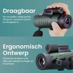 Monoculaire Professionnel Vert 12x50 - Jumelles Monoculaires - Jumelles Pour Oiseaux - Longue-vue - Support De Téléphone - Étui De Rangement - Dragonne - Compact & Léger -Magasin D'Équipement De Plein Air 1200x1200 326