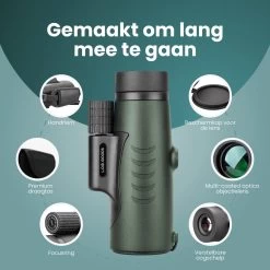 Monoculaire Professionnel Vert 12x50 - Jumelles Monoculaires - Jumelles Pour Oiseaux - Longue-vue - Support De Téléphone - Étui De Rangement - Dragonne - Compact & Léger -Magasin D'Équipement De Plein Air 1200x1200 328