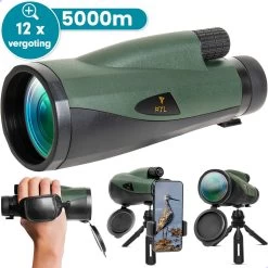 Longue-vue HYL - 12x60 - Monoculaires Et Jumelles Pour Adultes Et Enfants - Bird Viewer Avec Trépied, Dragonne Et Support De Téléphone