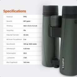 Série Wildpix XB étanche Et Remplie De Gaz - Jumelles à Pont 10X42 Pour Adultes Avec Un Meilleur Ajustement à La Main - BAK4 Avec Revêtement FMC Et Verre ED - Pour L'observation Des Oiseaux, La Faune Et Plein Air -Magasin D'Équipement De Plein Air 1200x1200 365