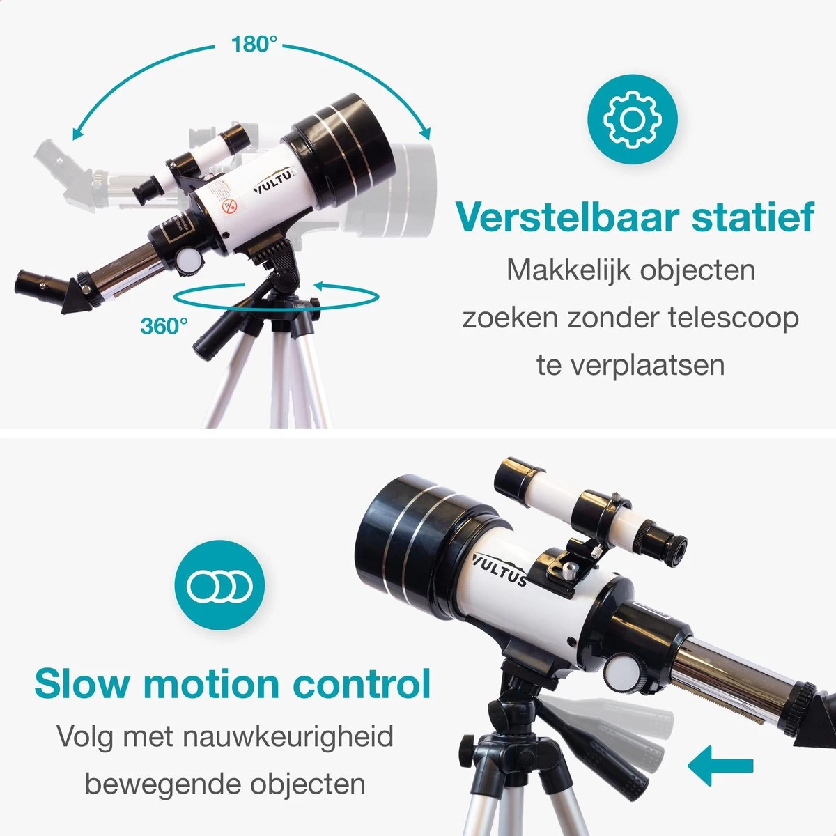 Télescope Vultus - Grossissement 150x - Stargazer Pour Enfants/ Débutants Et Adultes - Comprend Trépied Et Sac De Transport - Vultus 30070 - Wit 6 Télescope Vultus - Grossissement 150x - Stargazer Pour Enfants/ Débutants Et Adultes - Comprend Trépied Et Sac De Transport - Vultus 30070 - Wit – Image 4
