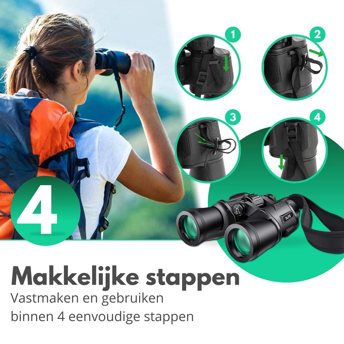 Bfull®️ - Jumelles Avec étui De Transport - Jumelles Compactes Pour Adulte - Jumelles - Fonction De Vision Nocturne - 12x50 / 480g / Zwart 7 Bfull®️ - Jumelles Avec étui De Transport - Jumelles Compactes Pour Adulte - Jumelles - Fonction De Vision Nocturne - 12x50 / 480g / Zwart – Image 5