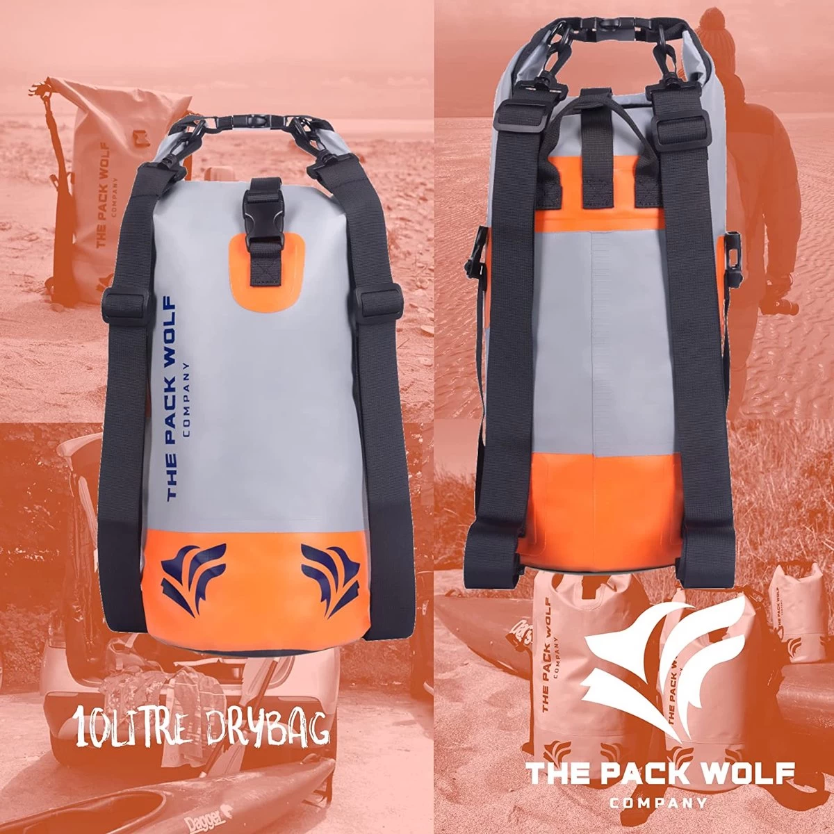 The Pack Wolf Company Sac étanche Sac étanche Sac à Dos 20L 10L 2L Premium Sac étanche Bretelles Réglables Kayak Plage Navigation Marche Canoë Cyclisme 6 The Pack Wolf Company Sac étanche Sac étanche Sac à Dos 20L 10L 2L Premium Sac étanche Bretelles Réglables Kayak Plage Navigation Marche Canoë Cyclisme – Image 4