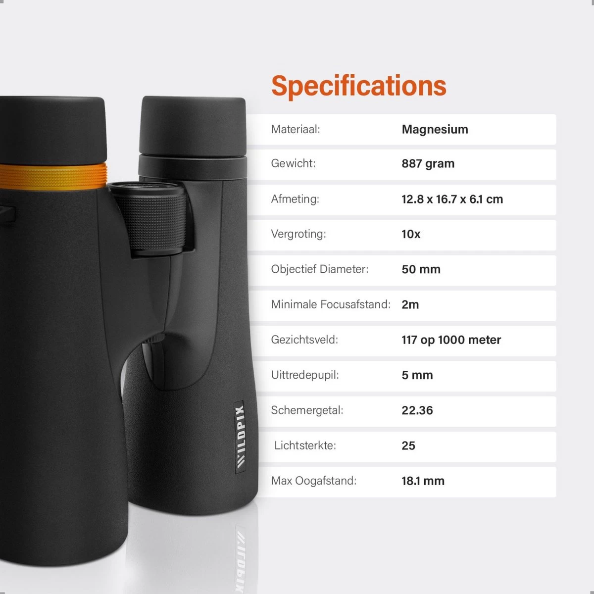 Série Wildpix HD étanche Et Remplie De Gaz - Jumelles En Magnésium 10X50 Pour Adultes - BAK4 Avec Revêtement FMC Et Phase Et Verre ED - Pour L'observation Des Oiseaux, La Faune Et Plein Air 13 Série Wildpix HD étanche Et Remplie De Gaz - Jumelles En Magnésium 10X50 Pour Adultes - BAK4 Avec Revêtement FMC Et Phase Et Verre ED - Pour L'observation Des Oiseaux, La Faune Et Plein Air – Image 11