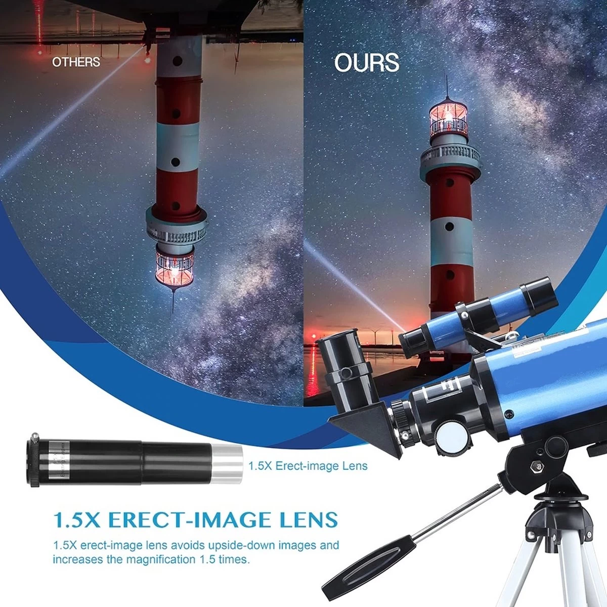 DrPhone SUPERNOVAX2 Junior Astronomical HD Télescope Portable - 300X70mm - Grossissement 150x - Monoculaire Avec Trépied Et Support De Téléphone - Convient Aux Débutants En Astronomie/ Enfants Et Adultes 18 DrPhone SUPERNOVAX2 Junior Astronomical HD Télescope Portable - 300X70mm - Grossissement 150x - Monoculaire Avec Trépied Et Support De Téléphone - Convient Aux Débutants En Astronomie/ Enfants Et Adultes – Image 16