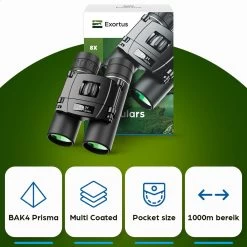Jumelles Compactes Exortus® FMC Pour Adultes Et Enfants - Télescope D'observation 8x21 - Avec Sac De Transport Et Sangle De Cou - Observation Des Vogel , Voyages, Chasse -Magasin D'Équipement De Plein Air 1200x1200 478