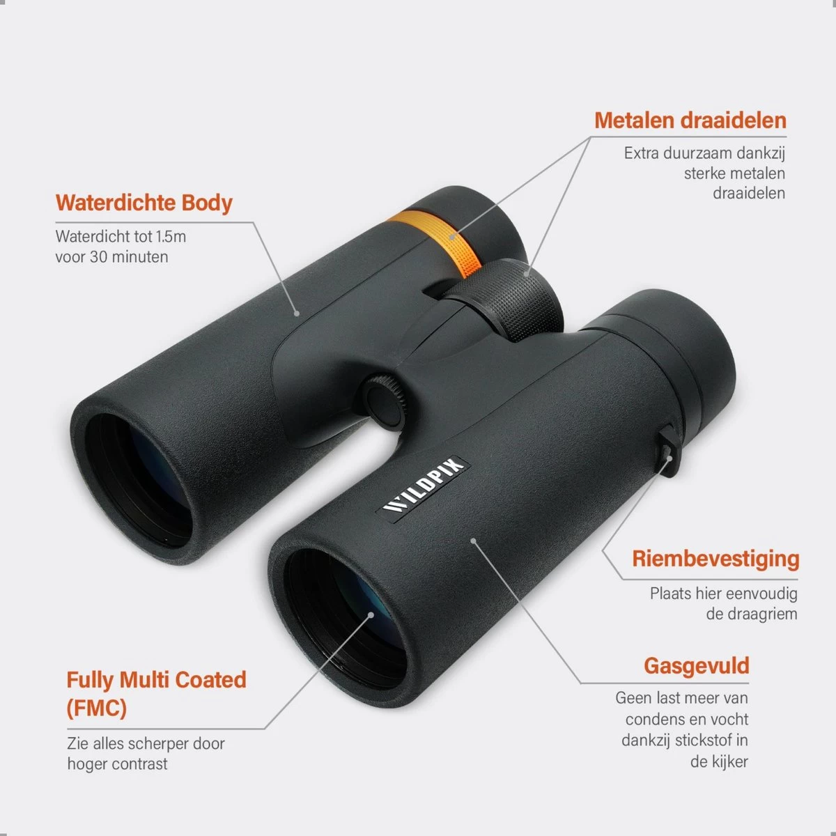 Série Wildpix HD étanche Et Remplie De Gaz - Jumelles En Magnésium 10X42 Pour Adultes - BAK4 Avec Revêtement FMC Et Phase Et Verre ED - Pour L'observation Des Oiseaux, La Faune Et Plein Air 6 Série Wildpix HD étanche Et Remplie De Gaz - Jumelles En Magnésium 10X42 Pour Adultes - BAK4 Avec Revêtement FMC Et Phase Et Verre ED - Pour L'observation Des Oiseaux, La Faune Et Plein Air – Image 4