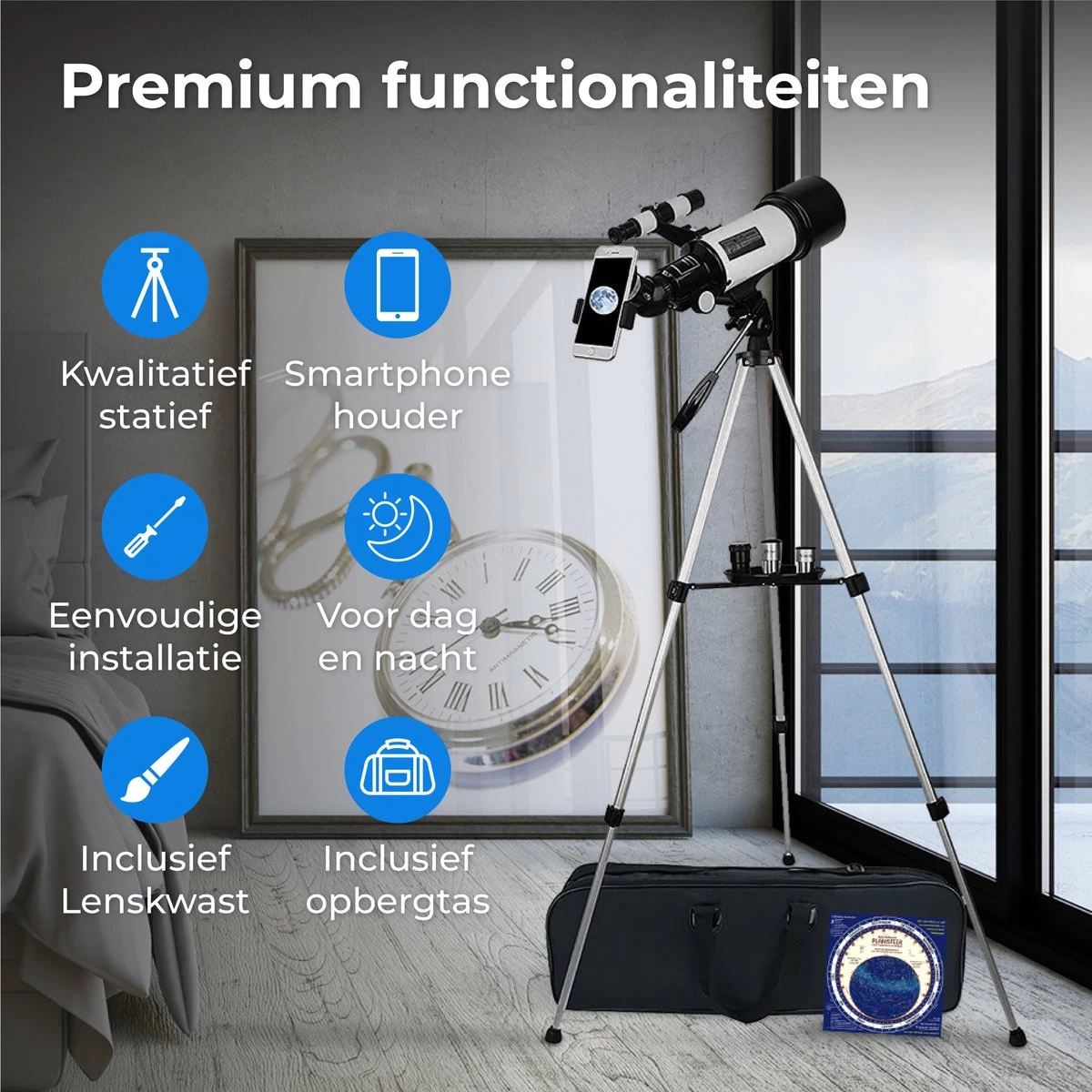 Nuvance - Télescope - Grossissement 300x - Stargazer Adultes / Enfants - Comprend Trépied Et Sac De Transport - Astronomie Et Astronomie - Vision Nocturne 5 Nuvance - Télescope - Grossissement 300x - Stargazer Adultes / Enfants - Comprend Trépied Et Sac De Transport - Astronomie Et Astronomie - Vision Nocturne – Image 3