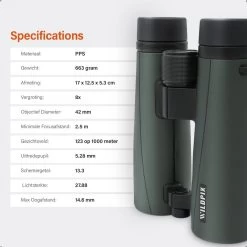 Série Wildpix XB étanche Et Remplie De Gaz - Jumelles à Pont 8X42 Pour Adultes Avec Un Meilleur Ajustement à La Main - BAK4 Avec Revêtement FMC Et Verre ED - Pour L'observation Des Oiseaux, La Faune Et Plein Air -Magasin D'Équipement De Plein Air 1200x1200 583