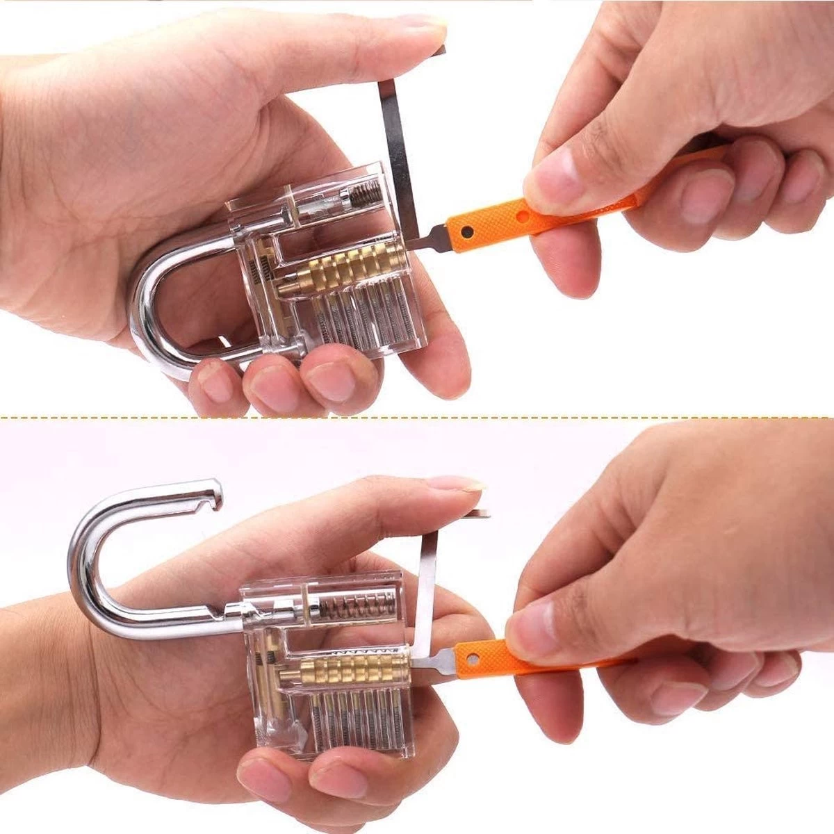 Ensemble De Crochetage - Ensemble Complet - Y Compris 3 Serrures Transparentes Et étui De Rangement - 30 Pièces - Blauw 5 Ensemble De Crochetage - Ensemble Complet - Y Compris 3 Serrures Transparentes Et étui De Rangement - 30 Pièces - Blauw – Image 3