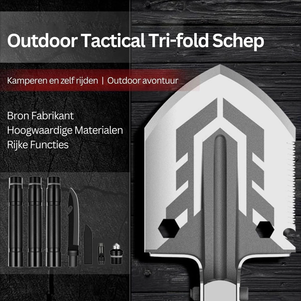 Pelle De Survie - Set Complet De Pelle Multifonctionnelle - Équipement De Haute Qualité - Avec Pochette De Rangement - Avec Scie à Corde - Avec Hauban 6 Pelle De Survie - Set Complet De Pelle Multifonctionnelle - Équipement De Haute Qualité - Avec Pochette De Rangement - Avec Scie à Corde - Avec Hauban – Image 4