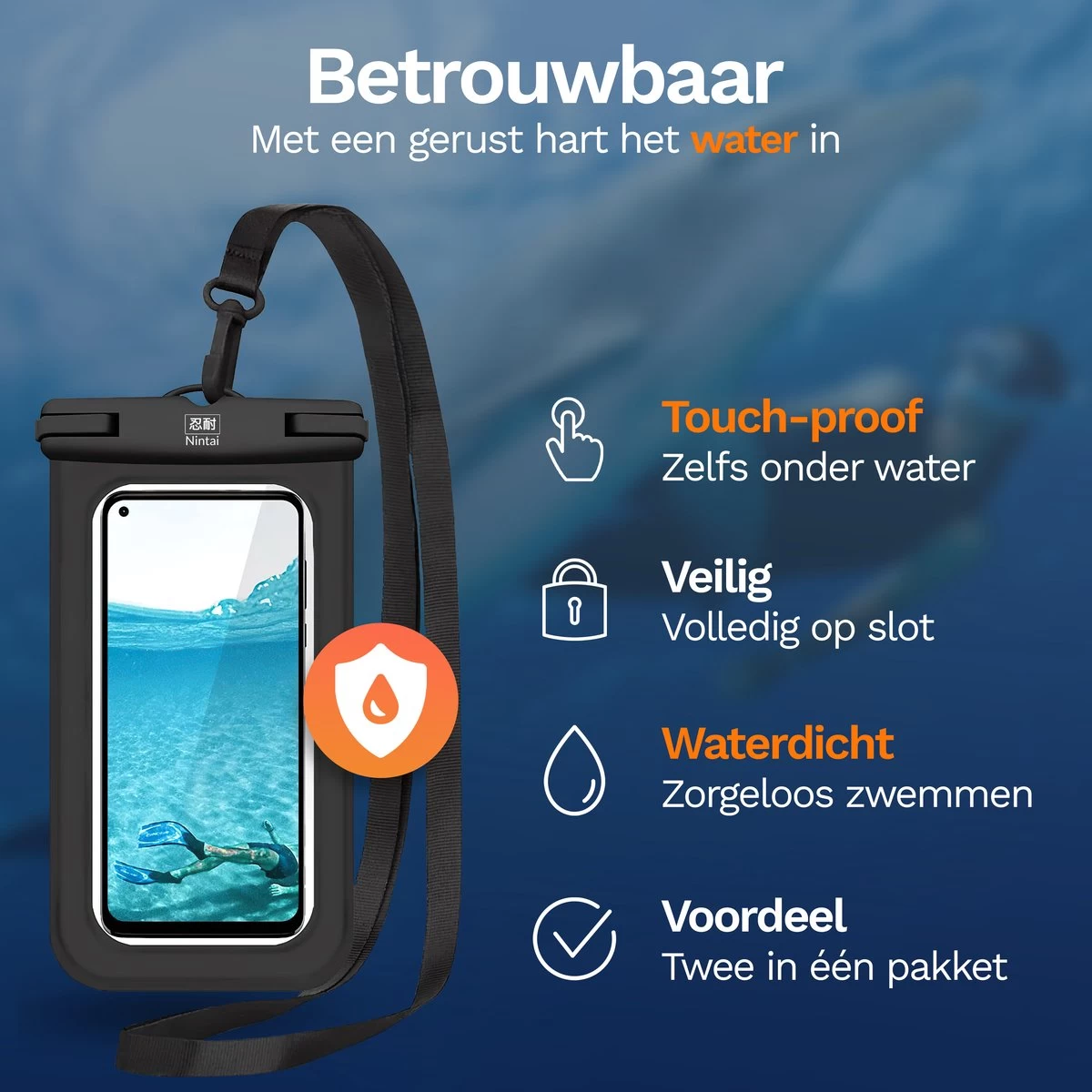 Nintai étanches Pour Housses De Téléphone Zwart - 2 Pièces - Étui Pour Téléphone Sous-marin - Convient à Tous Les Smartphones - Pochette étanche Pour Téléphone 4 Nintai étanches Pour Housses De Téléphone Zwart - 2 Pièces - Étui Pour Téléphone Sous-marin - Convient à Tous Les Smartphones - Pochette étanche Pour Téléphone – Image 2