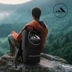 Hikemeister 5 Litre - Sac étanche - Sac De Séchage Outdoor - Dry Bag - Sac Polochon - Avec Poche Frontale étanche Et Logo Réfléchissant Noir Avec Sangles De Sangle Noir -Magasin D'Équipement De Plein Air 1200x1200 7